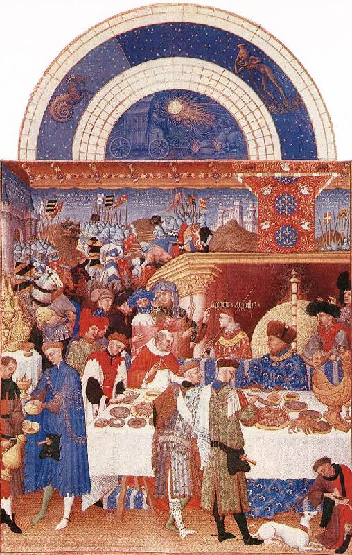 LIMBOURG brothers Les trs riches heures du Duc de Berry: Janvier (January) f Germany oil painting art